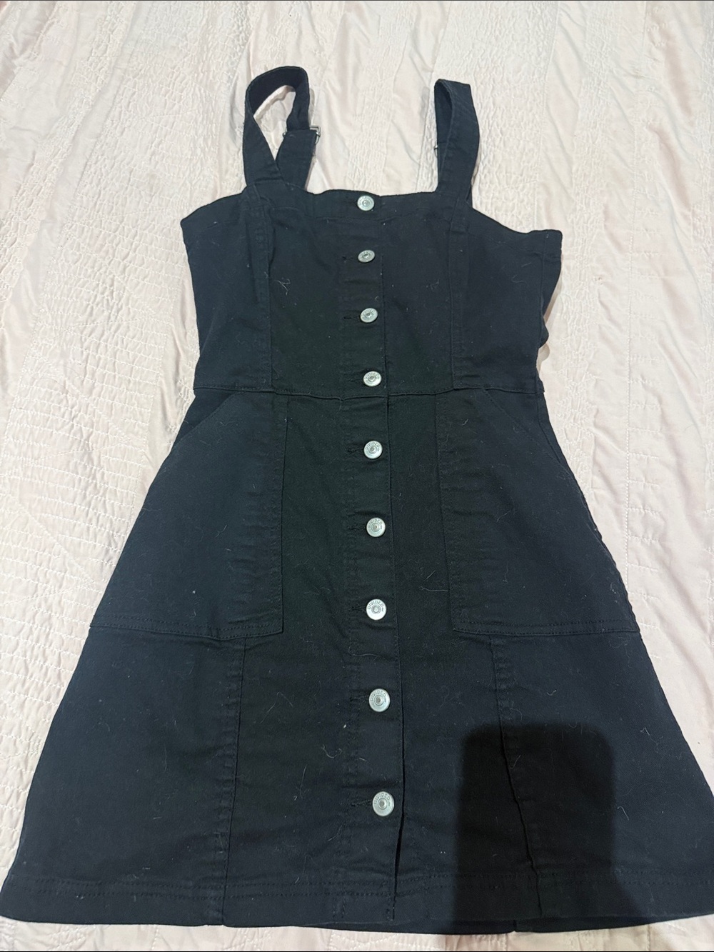 Divided Black Button-Down Mini Dress